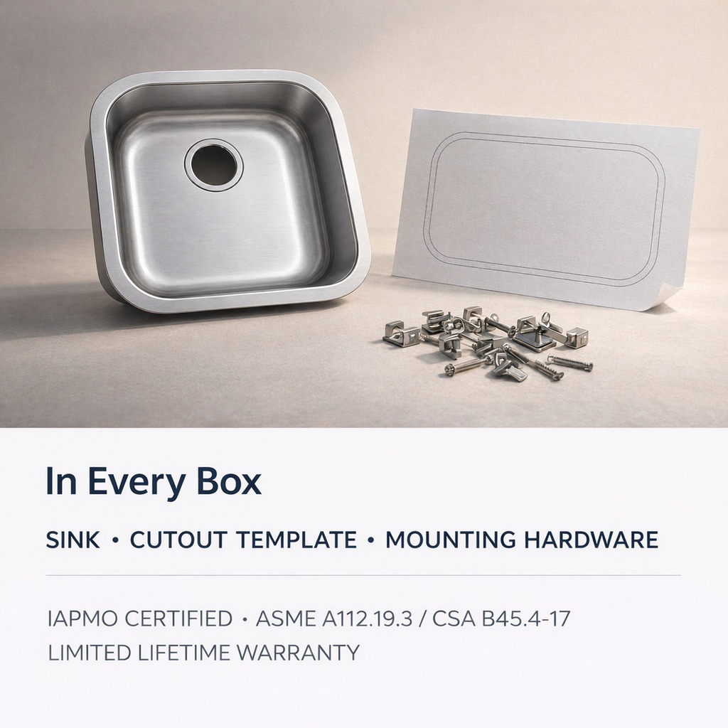769-109 in every box - sink, cutout template, mounting hardware