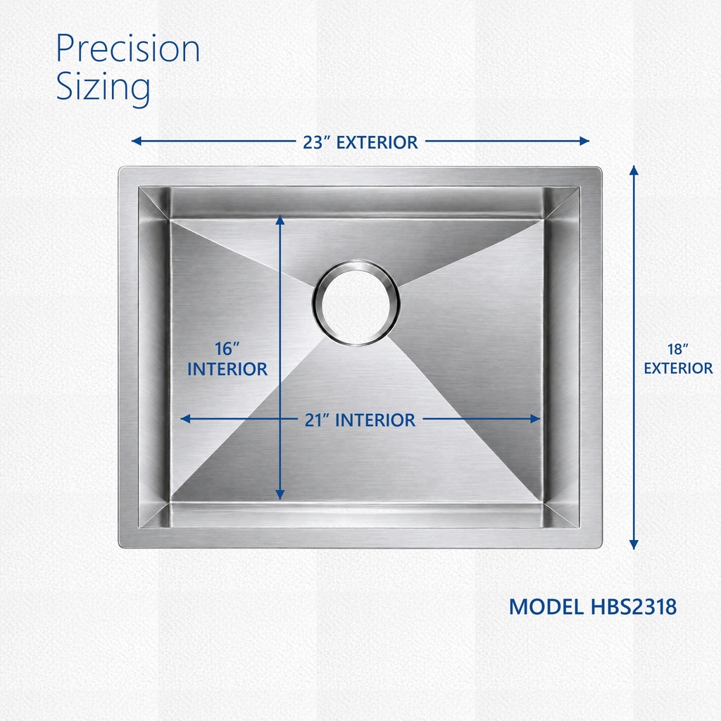 HBS2318 precision sizing - dimensions