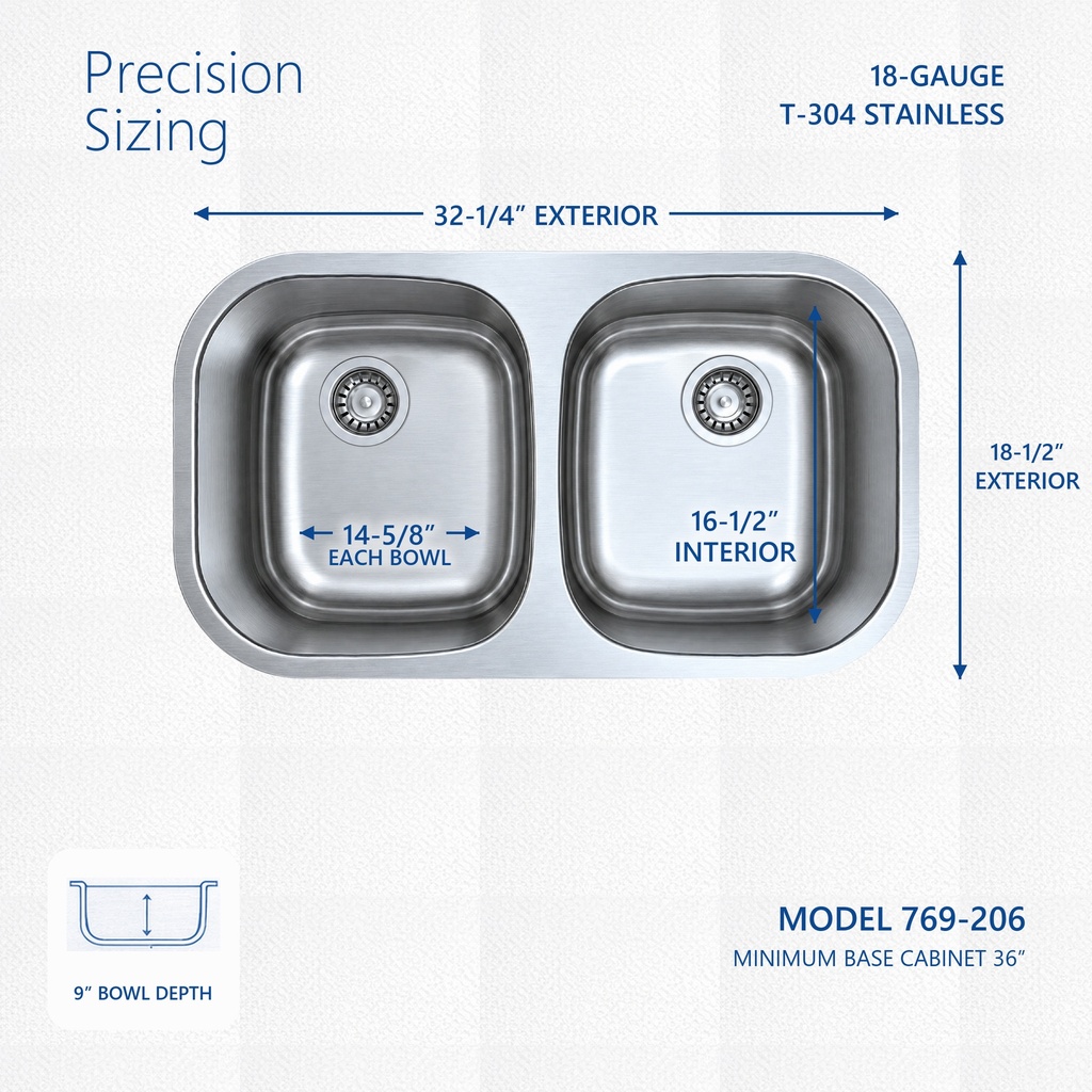769-206 precision sizing - dimensions