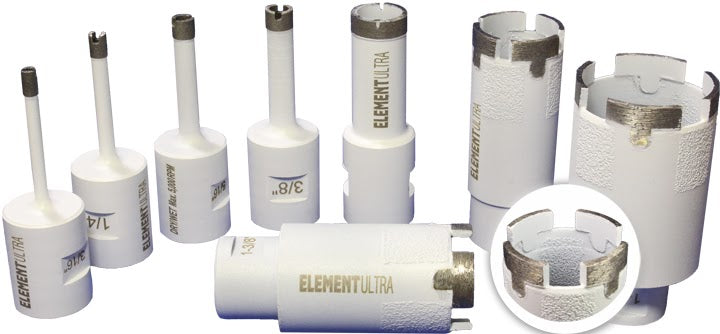 ELEMENT-ULTRA Dry/Wet Thin-Wall Core Bit (100mm) 4" x 5/8"-11 WHITE (No Side Protection)
