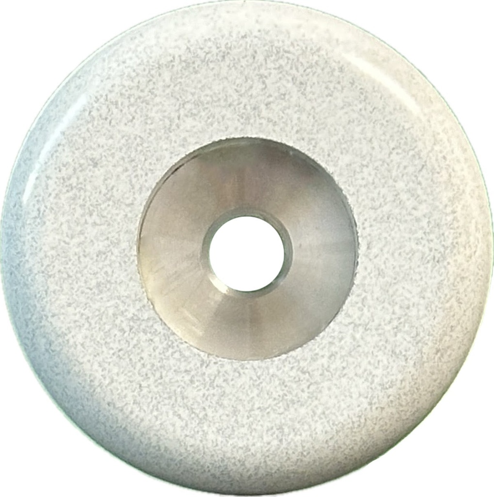 MUSTANG WHITE MAGIC Dry/Wet Radius Resin Cup Wheel 4" x 5/8"-11, #30 Grit