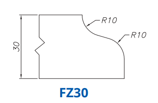 SSR10074 PROFILE 30mm Ogee Flat FZ30 Technology Razorstone Position 0