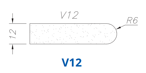 SS26269 PROFILE 12mm Full Bullnose V12 Technology Longlife+ Position 6