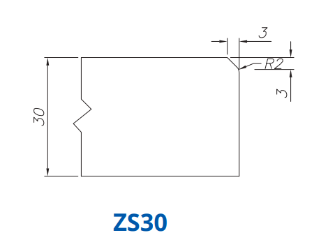 SSR10041 PROFILE 30mm Signle Chamfer ZS30 Technology Razorstone Position 0