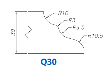SS28078 Profile 30mm Cove Ogee Q30 Technology Professional Position 2 Master Router Bit