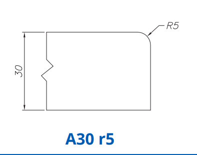 SS60005 Profile 30mm r5 Eased Edge A30 r5 Technology Segmented Position - INTERNAL WATER ROUTER BITS (IW BITS)