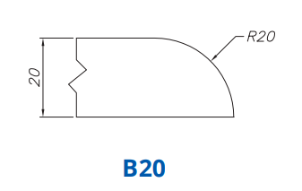 SS72026 Profile 20mm Demi Bullnose B20 Technology Frangistone Position - INTERNAL WATER ROUTER BITS (IW BITS)