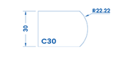 SS61089 Profile 30mm Pencil/Crescent C30 Technology Professional Position 1 INTERNAL WATER ROUTER BITS (IW BITS)