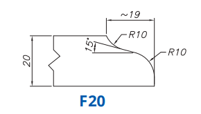 SS65049 Profile 20mm Ogee F20 Technology Longlife+ Position 5 INTERNAL WATER ROUTER BITS (IW BITS)