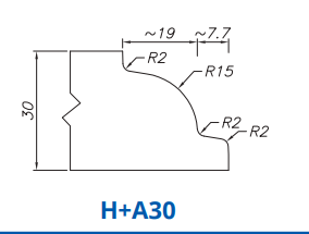 SS64060 Profile 30mm Stepped Dupont H+A30 Technology Longlife+ Position 4 INTERNAL WATER ROUTER BITS (IW BITS)