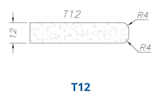 SS62243 Profile 12mm Eased Top & Bottom r5 T12 Technology Professional Position 2 INTERNAL WATER ROUTER BITS (IW BITS)