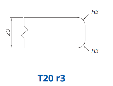 SS66130 Profile 20mm Eased Top & Bottom r3 T20 r3 Technology Longlife+ Position 6 INTERNAL WATER ROUTER BITS (IW BITS)