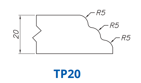 SS72029 Profile 20mm Triple Pencil (Waterfall) TP20 Technology Frangistone Position - INTERNAL WATER ROUTER BITS (IW BITS)