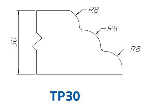 SS66030 Profile 30mm Triple Pencil (Waterfall) TP30 Technology Longlife+ Position 6 INTERNAL WATER ROUTER BITS (IW BITS)