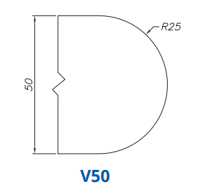 SS66092 Profile 50mm Full Bullnose V50 Technology Longlife+ Position 6 INTERNAL WATER ROUTER BITS (IW BITS)