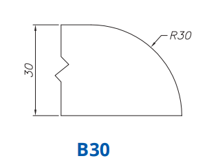 SS64027 Profile 30mm Demi Bullnose B30 Technology Longlife+ Position 4 INTERNAL WATER ROUTER BITS (IW BITS)