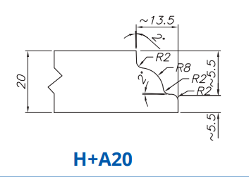 SS68059 Profile 20mm Stepped Dupont H+A20 Technology Electroplated Position 2 INTERNAL WATER ROUTER BITS (IW BITS)