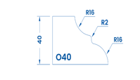 SS65072 Profile 40mm Cove Dupont O40 Technology Longlife+ Position 5 INTERNAL WATER ROUTER BITS (IW BITS)