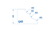 SS63079 Profile 40mm Cove Ogee Q40 Technology BiPower Position 3 INTERNAL WATER ROUTER BITS (IW BITS)