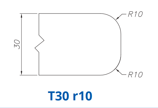 SS66081 Profile 30mm Round Top & Bottom r10 T30 r10 Technology Longlife+ Position 6 INTERNAL WATER ROUTER BITS (IW BITS)