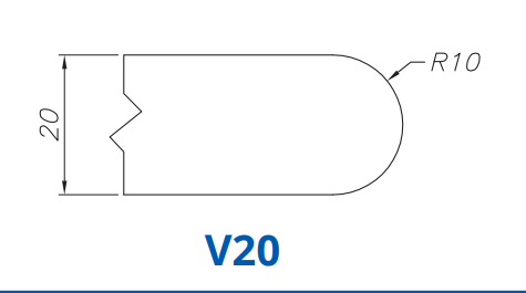 Marmo Elettromeccanica SS63087 Profile 20mm Full Bullnose V20 Technology BiPower Position 3 INTERNAL WATER ROUTER BITS (IW BITS)