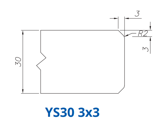 SS66121 Profile 30mm Double Chamfer 3x3  Technology Longlife+ Position 6 INTERNAL WATER ROUTER BITS (IW BITS)