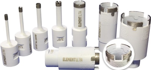 [23701-16017] ELEMENT-ULTRA Dry/Wet Thin-Wall Core Bit (100mm) 4" x 5/8"-11 WHITE (No Side Protection)