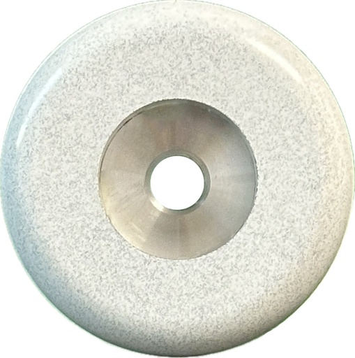 [21738-01001] MUSTANG WHITE MAGIC Dry/Wet Radius Resin Cup Wheel 4" x 5/8"-11, #30 Grit