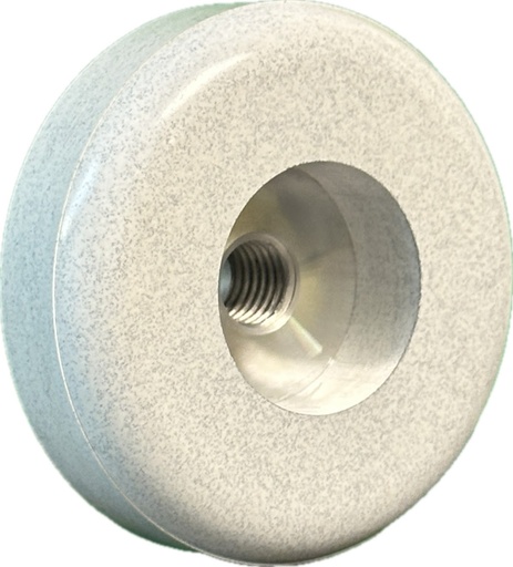 [21738-01003] MUSTANG WHITE MAGIC Dry/Wet Radius Resin Cup Wheel 4" x 5/8"-11, #100 Grit
