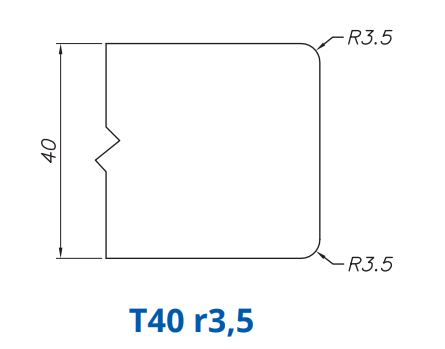 [SS27117] Marmo Elettromeccanica SS27117 Profile 40mm Eased Top & Bottom r3.5 T40 r3.5 Technology Professional Position 1 Master Router Bit