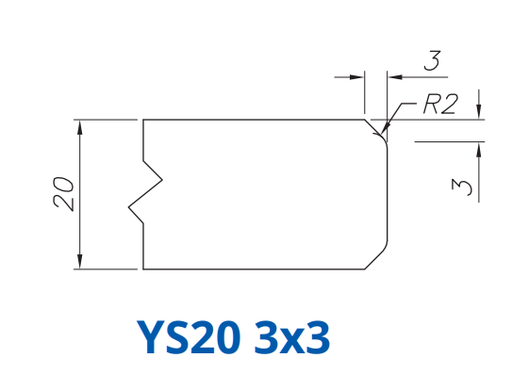 [SS68120] Marmo Elettromeccanica SS68120 Profile 20mm Double Chamfer 3x3  Technology Electroplated Position 2 INTERNAL WATER ROUTER BITS (IW BITS)